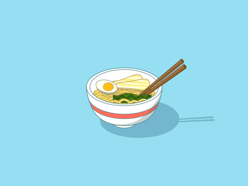 Noodlin Around c4d cinema 4d gif icon japanese line art noodles ramen sketch and toon