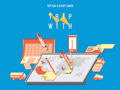 Tripwith UI Mockup Illustration graphic guide illust illustration mobile ui ux