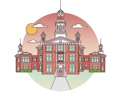 University of South Dakota architecture building design graphic illustration lines university