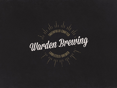 Warden Brewing alcohol americana beer logo logotype lost type script sunburst type block vintage