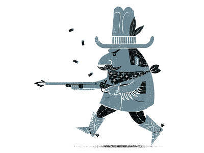 Shotgun Pete cowboy illustration shotgun