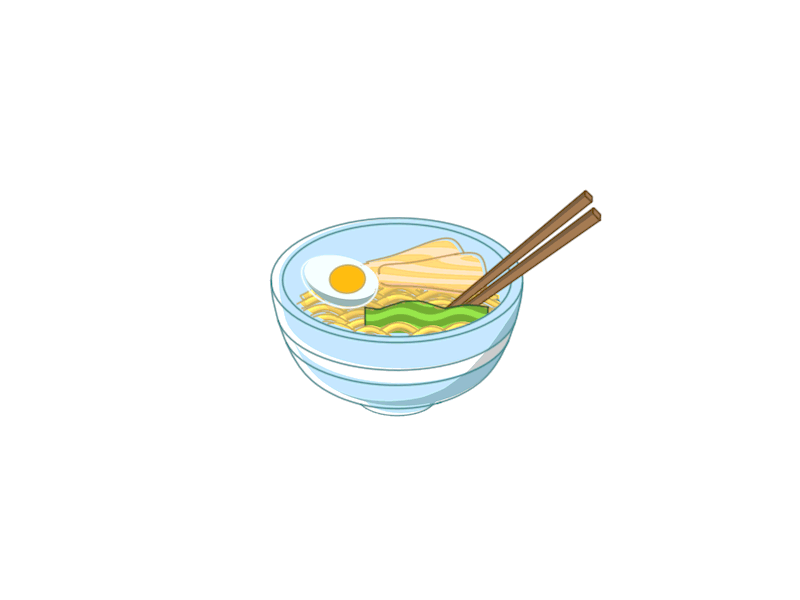 Noodlin Around c4d cinema 4d food gif icon line art noodles ramen sketch and toon