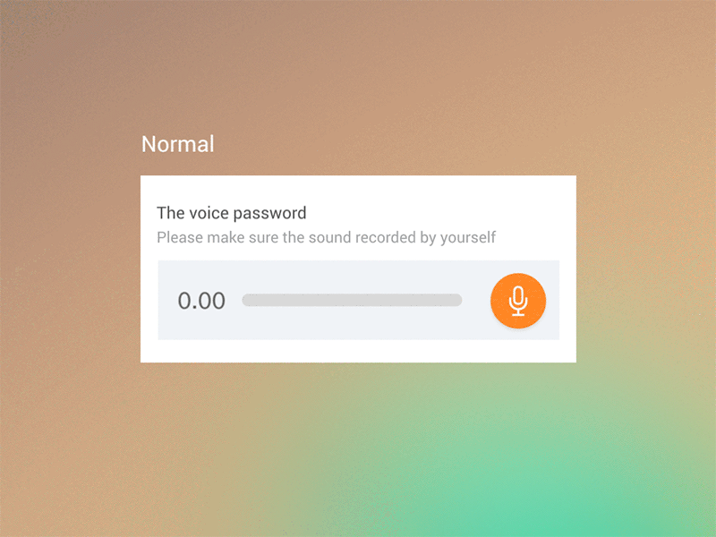Recording Voice Password android animation app button delete gif log in password record sigh up time ui