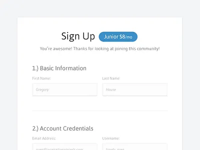 Sign Up Form badge design form input join pill signup ui website