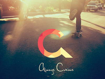 Curious Promo branding geometric logo skateboarding typography