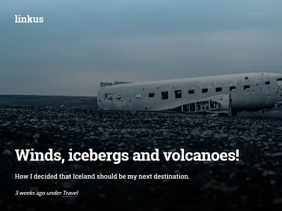 Personal blog featured post blog featured iceland linkus post typography