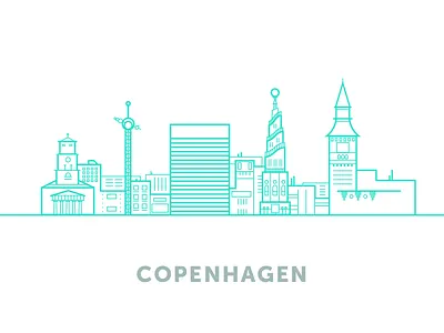 Copenhagen - WIP buildings church copenhagen hotel iconic line simple vector