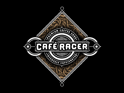 Café Racer beer brand café coffee drink label ornament racer soda