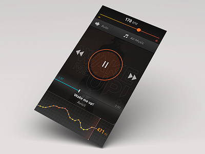 Music player for sport lovers app black bpm design graphic inspiration iphone music music app iphone player sportsmen
