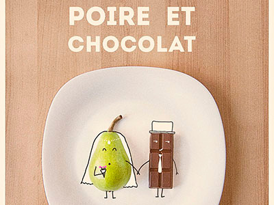 Coppie di Piatto (pairs of dish) chocolate dish food france pairs pear photo poster