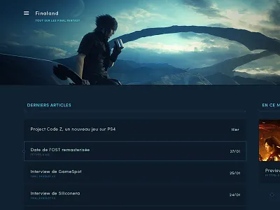 Finaland - Redesign v2 blue cyan design final fantasy finaland material design redesign web design