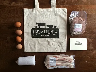 Providence Farm agriculture bacon brand custom lettering farm farm branding grass fed lettering slab serif south carolina sustainability whole food
