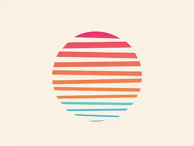 Minimal Sunset blend gradient josh warren lines ocean retro sun sunrise sunset texture waves