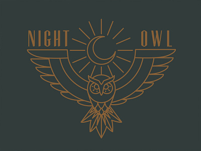 Night Owl dark hoo line mono monoweight moon night night owl owl symbol witch