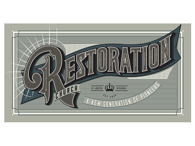 Restoration antique banner church custom kcmo lettering missouri old st joseph type typography vintage