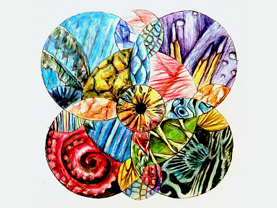 Mandala animals closeup collage detail eyeball flowers macro mandala nature plants trippy universe