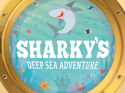 Sharky's Deep Sea Adventure castle church ekidz elevation illustration logo sea series shark water