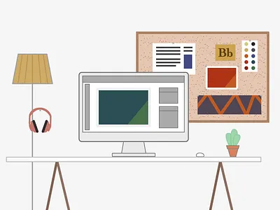 Get Work Done creative creatives design designer desk flat illustration work station