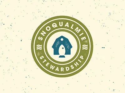 Snoqualmie Stewardship badge barn fish pnw seattle snoqualmie stewardship