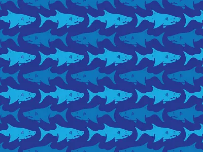 Selachimorpha (Shark!) blue marine ocean pattern sea shark