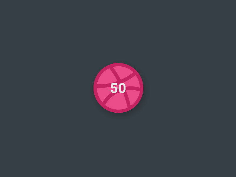 50 followers Material animation after effects animation circel dribbble follow logo material material design number red transition up