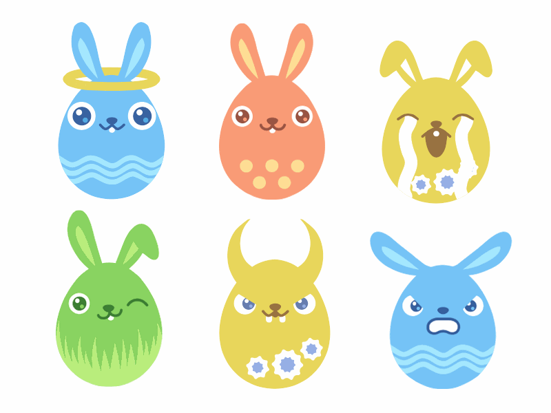 Easter 2015 bunny easter egg emotion. emoji rabbit sticker