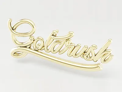 Goldrush HD 3d c4d display font gold lettering logo luxury script type typography vray