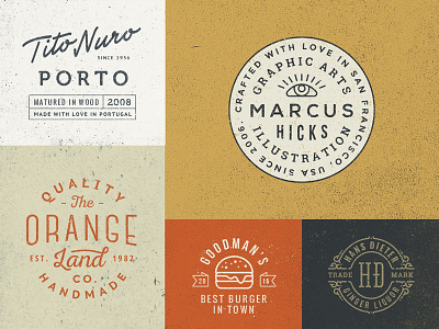 Badge / Label Templates #6 badge label logo mark monogram psd retro template texture vector vintage