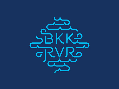 Bangkok River bangkok river bkkrvr blue brand brand mark branding cyan identity logo mark river