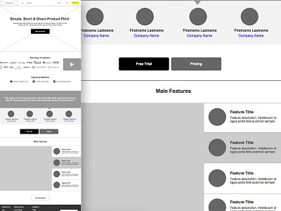 Wireframes for a landing page browsers browserstack greyscale landing lowpoly mockups ux wireframes