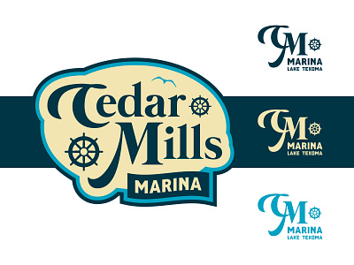 Cedar Mills lake lettering logo nautical ocean texas type water wip