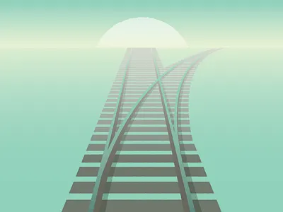 Tracks desert gradient illustration journey plain sun sunset tracks train train tracks