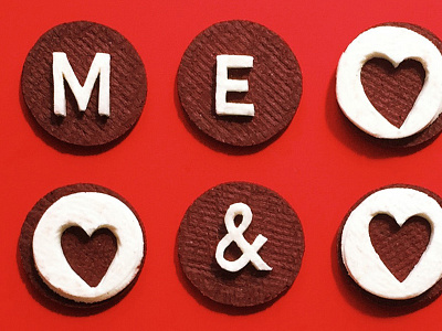 Me & You - Oreo cookie cut out food food lettering food type food typography lettering oreo typography