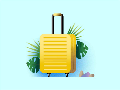 Yellow suitcase/Adobe Illustrator graphic design ill illustration vector