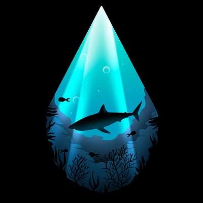 dropplet shark art drawing graphic designer illustraion ocean procreate shark vector