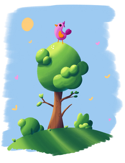 bidry bird cute digital art digital drawing drawing graphic designer illustration procreate