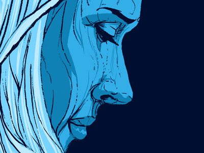 Gig poster for a lady drawing illustration poster wip