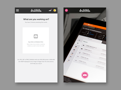 Dribbble Snap design interface mobile photo redesign snap ui ux