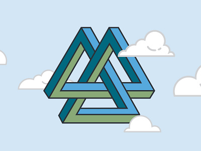Impossible Triangle, Cloud Version illustrate illustration impossible shape sky triangle