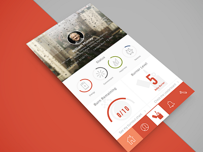 A Dashboard of Emotional Hygene! dashboard ios metrics profile red sketch ui