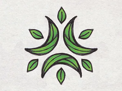 Leafs draft draw green leaf logo nature sketch