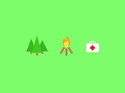 Camping camping forest green icons illustration ui ux