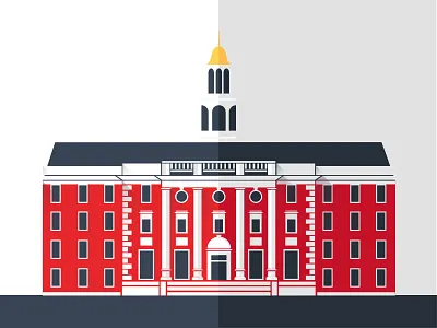 Harvard building flat graphic harvard icon illustration university usa