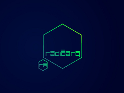 Radio ARQ Station Logo architecture arquitectura eq gradient hex logo radio vector