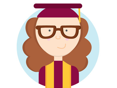 gradjiating asu graduation illustration student