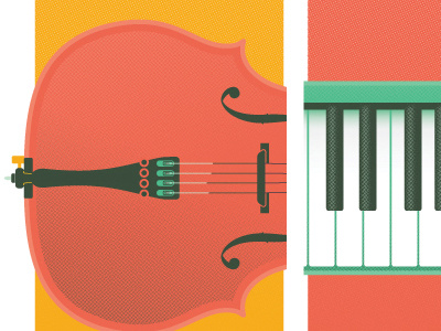 Detail #3 cello clarinet classical illustration music piano poster