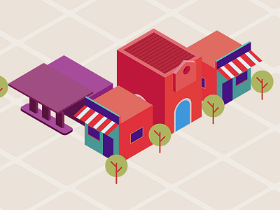 Buildings buildings colors hut illustration isometric perspective