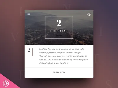 2 x Dribbble Invitations app app design design draft dribbble invitation invite player web web design