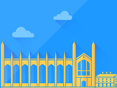 Cambridge Kings College cambridge chapel flat graphic illustration kings college university