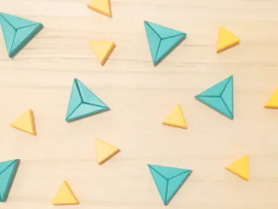 Dual Color Triangles art blocks blue design pattern shapes teal wood wooden yellow